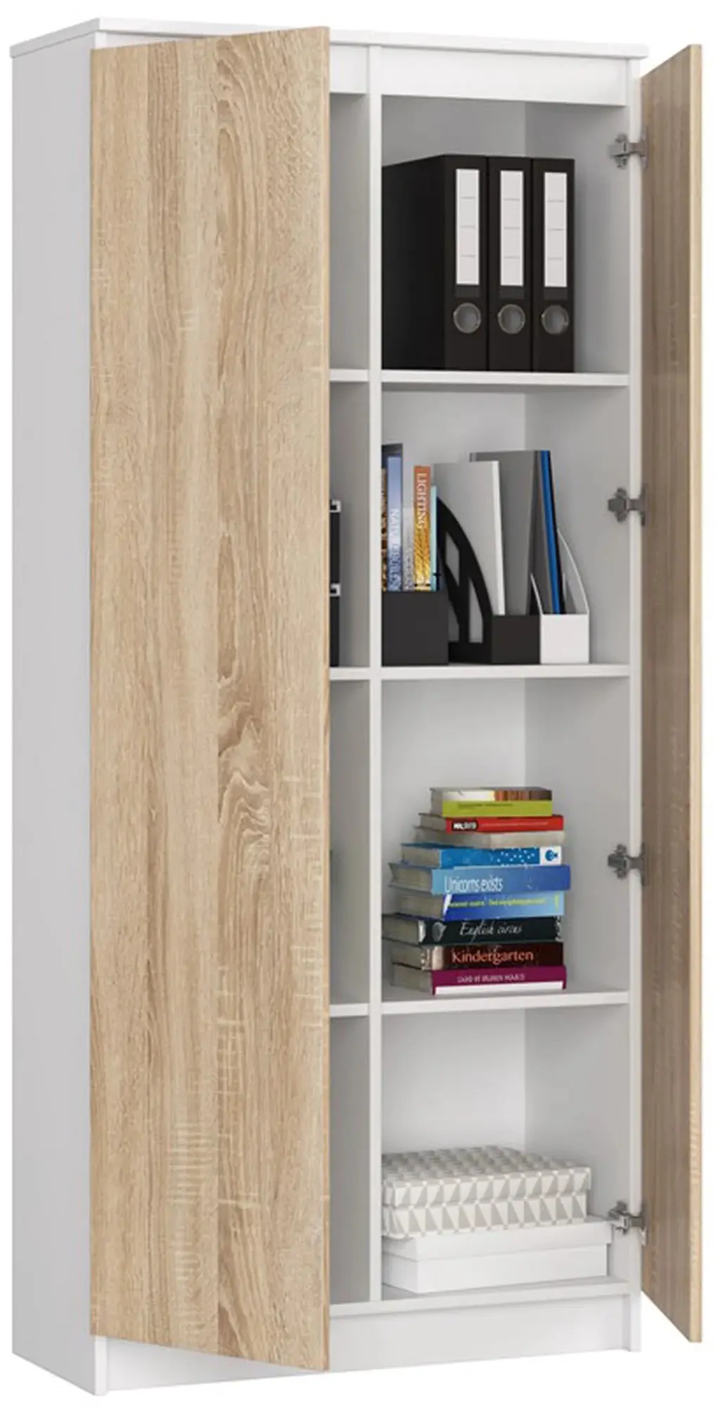 Шкаф Akord R80 2D 8P (White/Sonoma Oak)