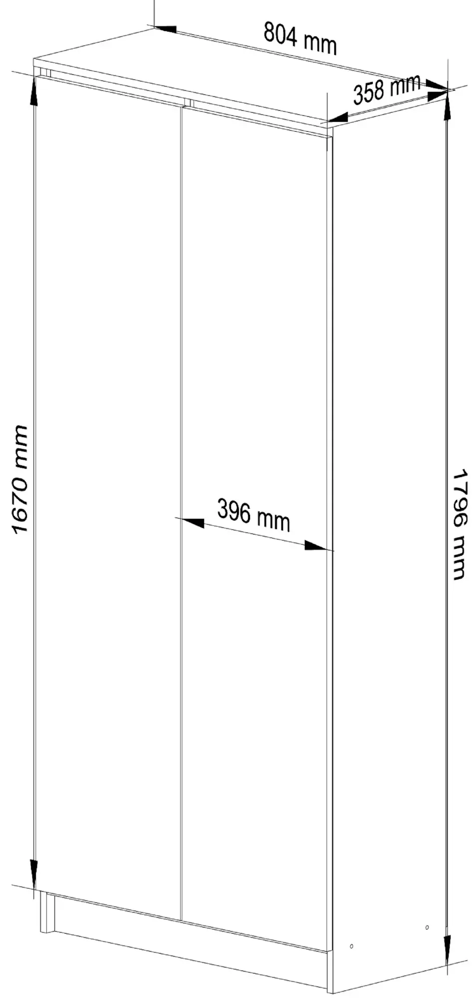 Шкаф Akord R80 2D 8P (White/Sonoma Oak)