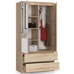 Dulap Akord S90 2D2SZ 2 Lustro (Sonoma Oak) Thumb