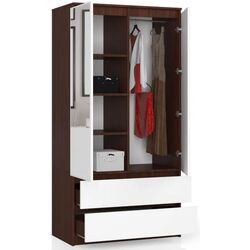 Dulap Akord S90 2D2SZ 2 Lustro (Wenge/White) Thumb