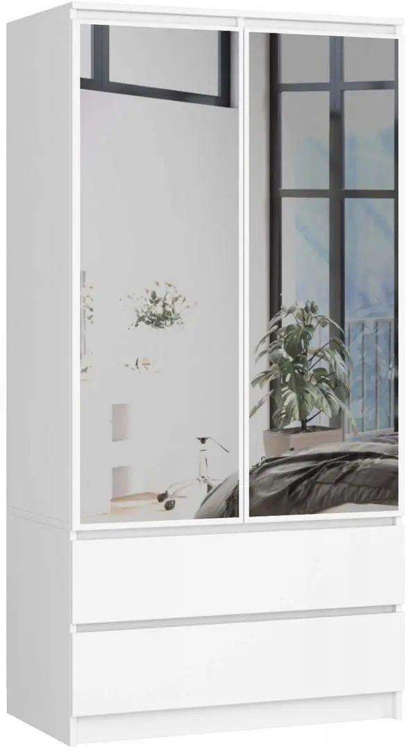 Шкаф Akord S90 2D2SZ 2 Lustro (White)