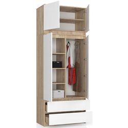 Dulap cu mezanin Akord S90 2D2SZ (Sonoma Oak/White) Thumb