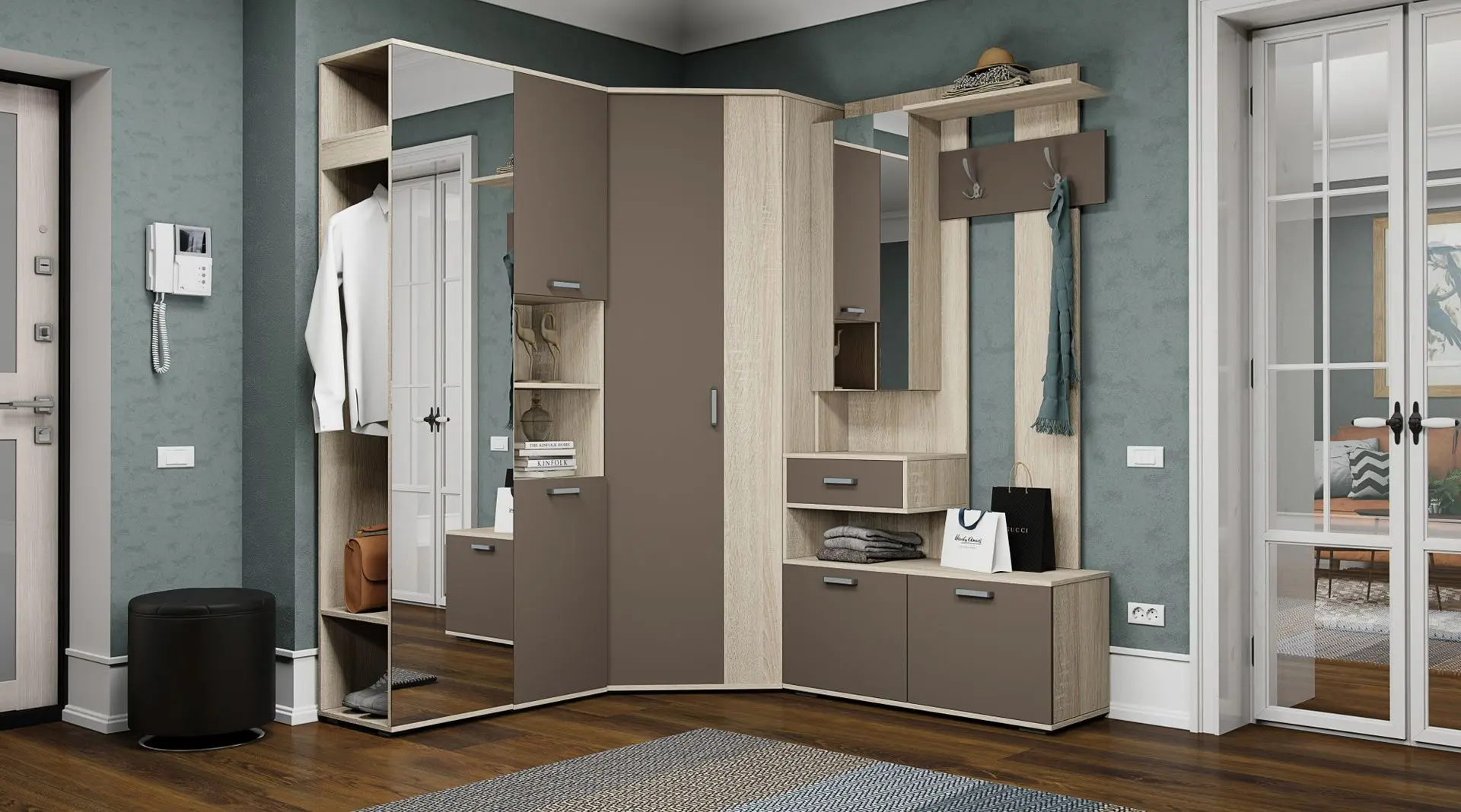 Dulap cu oglinda Астрид-Мебель Briz-3 (Sonoma Oak) - 3