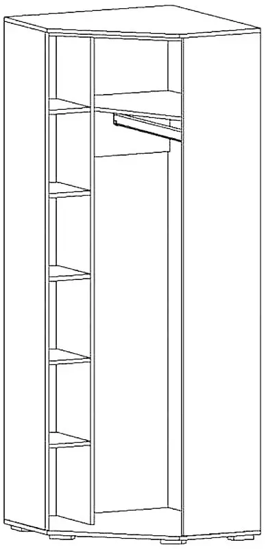 Dulap de colt Астрид-Мебель Briz БРЗ.06 (Sonoma Oak/Ash Anchor White) - 3