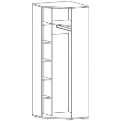 Шкаф угловой Астрид-Мебель Джаз ЦРК.ДЖЗ.03 3D (Ясень Анкор Белый) Thumb