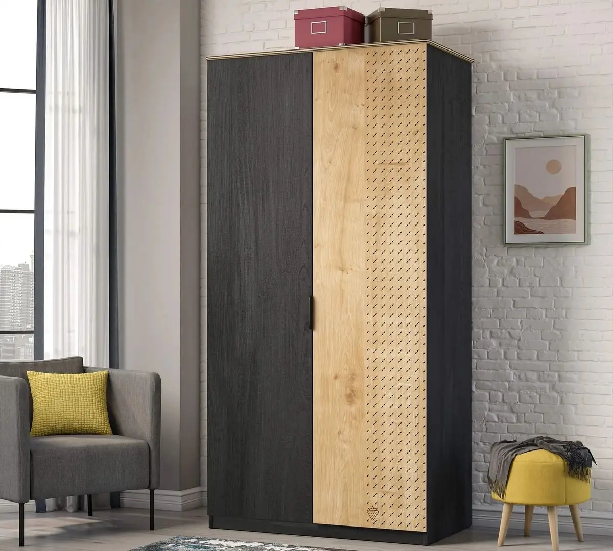 Шкаф Cilek Black 20.58.1001.00 (Black/Wood) - 2