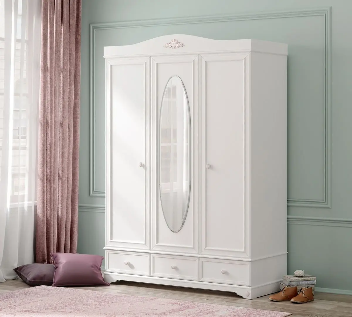 Шкаф трехдверный Cilek Rustic 20.72.1001.00 (White) - 3