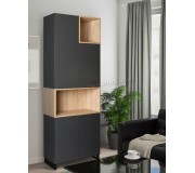 Dulap DP EvoCab 80x34x220 (Black/Wood)