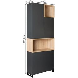 Шкаф DP EvoCab 80x34x220 (Black/Wood) Thumb