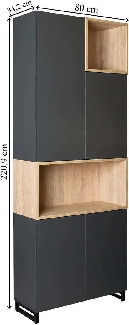 Шкаф DP EvoCab 80x34x220 (Black/Wood)