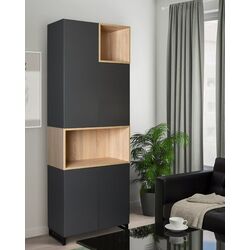 Шкаф DP EvoCab 80x34x220 (Black/Wood)