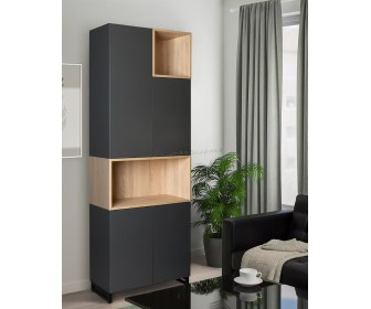 Dulap DP EvoCab 80x34x220 (Black/Wood)