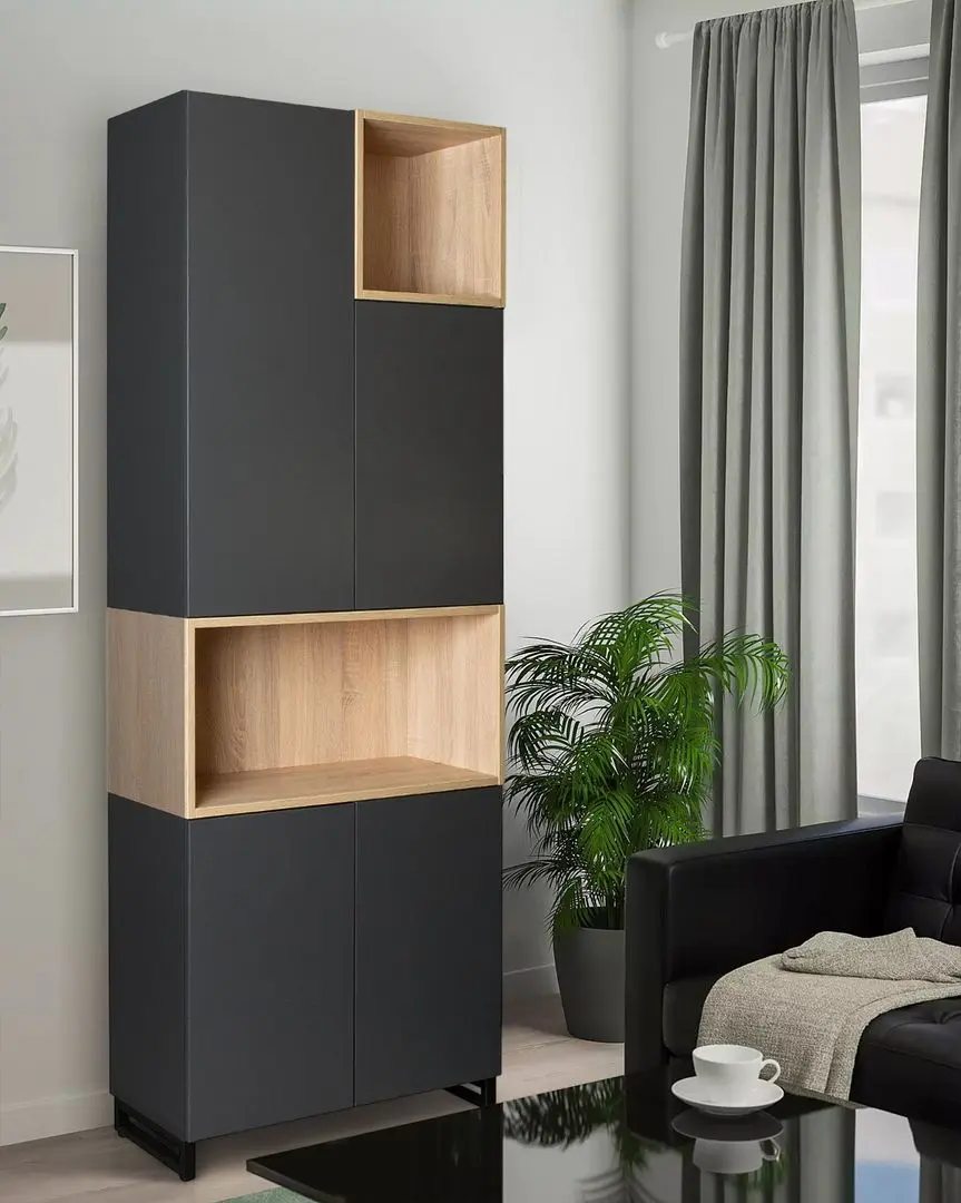 Шкаф DP EvoCab 80x34x220 (Black/Wood)