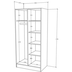 Шкаф Haaus Remi 2Д с полками (Bronze Oak) Thumb