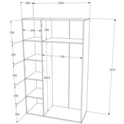 Dulap Haaus Nero 3U (Sonoma Oak) Thumb