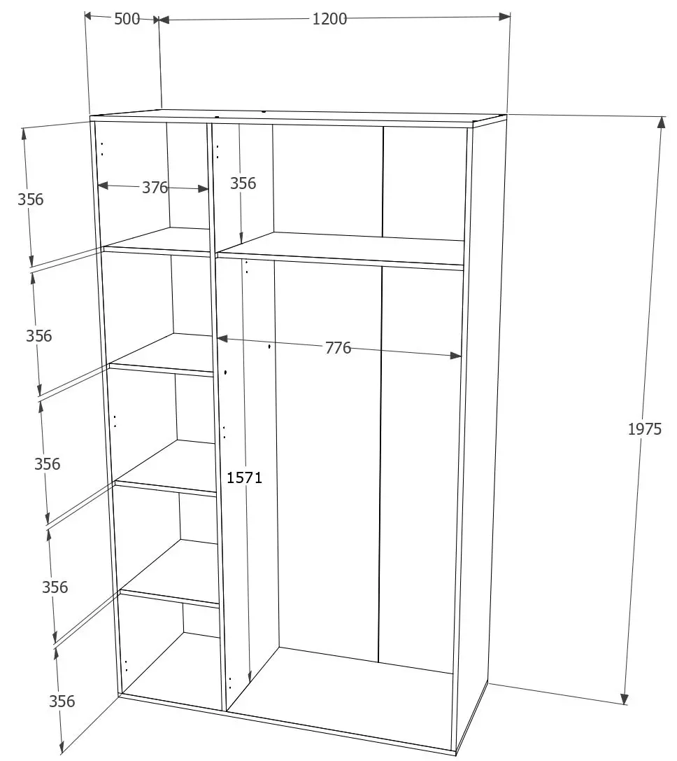 Dulap Haaus Nero 3U (Sonoma Oak)