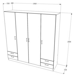 Шкаф Haaus Nero 4Д (Sonoma Oak) Thumb