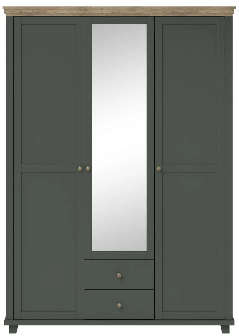 Dulap Helvetia Evora №19 3D2S (Green/Lefkas Oak)