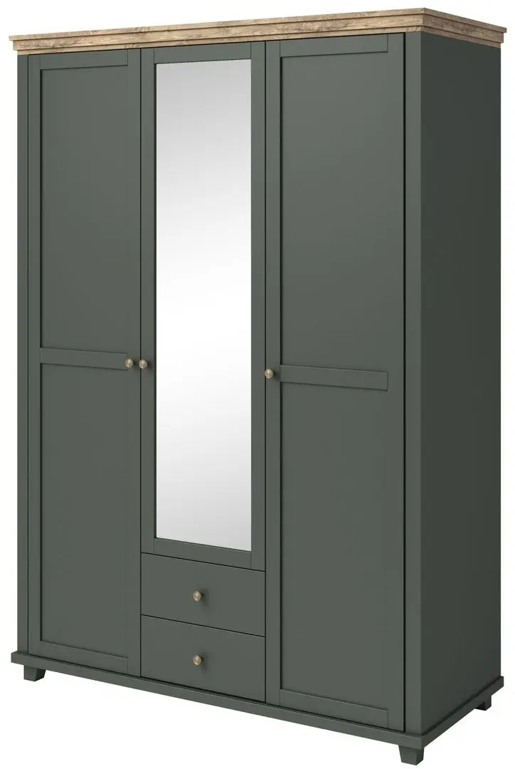 Dulap Helvetia Evora №19 3D2S (Green/Lefkas Oak)