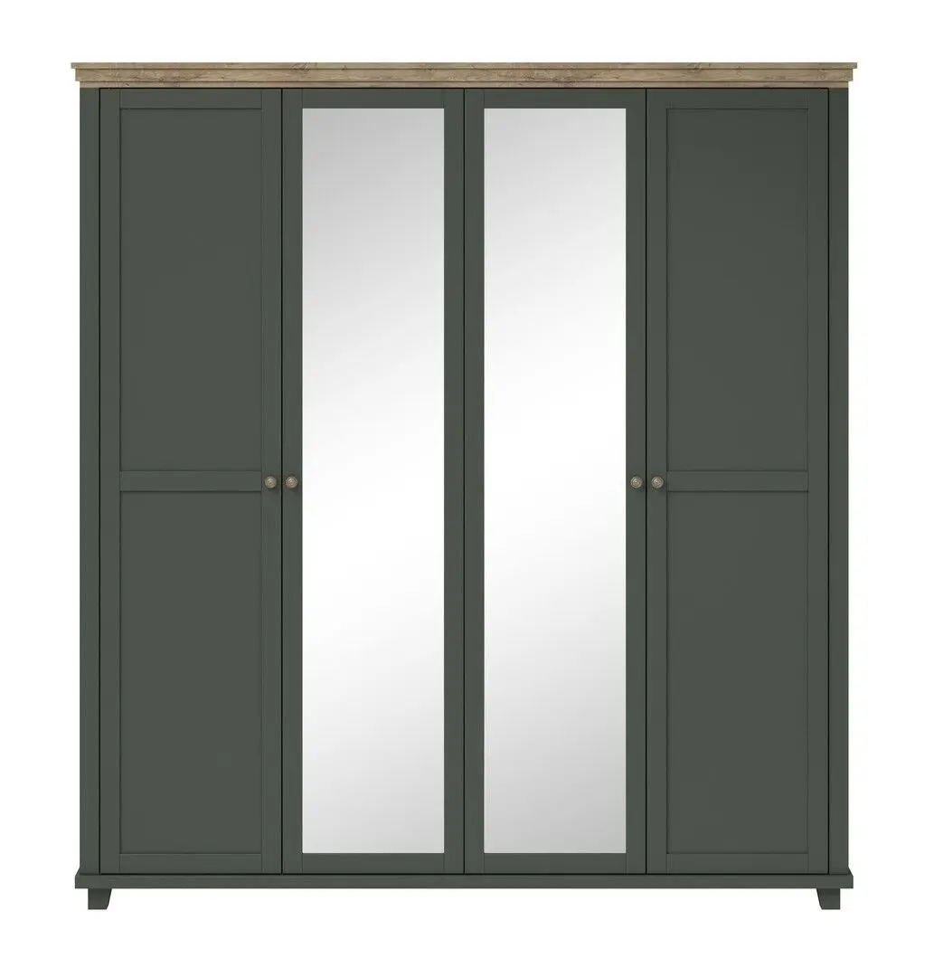 Шкаф Helvetia Evora №20 4D (Green/Lefkas Oak)