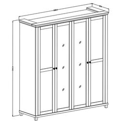 Шкаф Helvetia Evora №20 4D (Green/Lefkas Oak) Thumb
