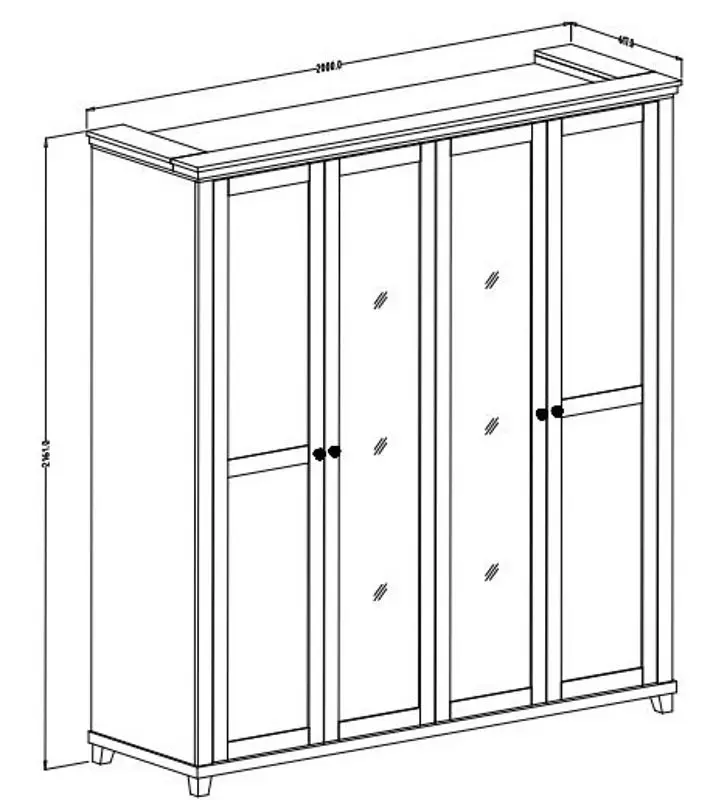 Шкаф Helvetia Evora №20 4D (Green/Lefkas Oak)
