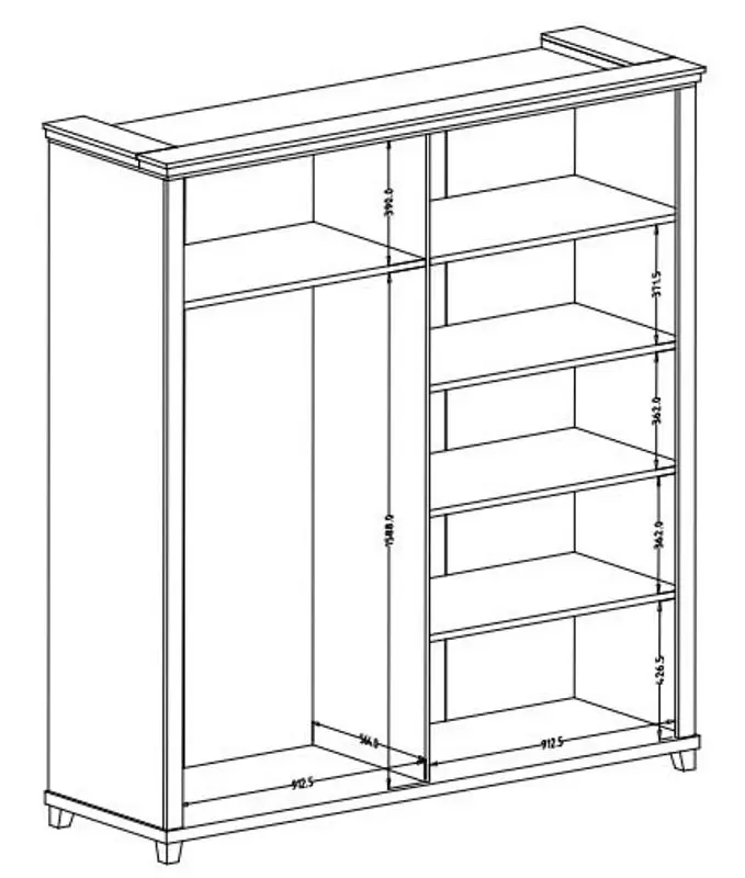 Шкаф Helvetia Evora №20 4D (Green/Lefkas Oak)