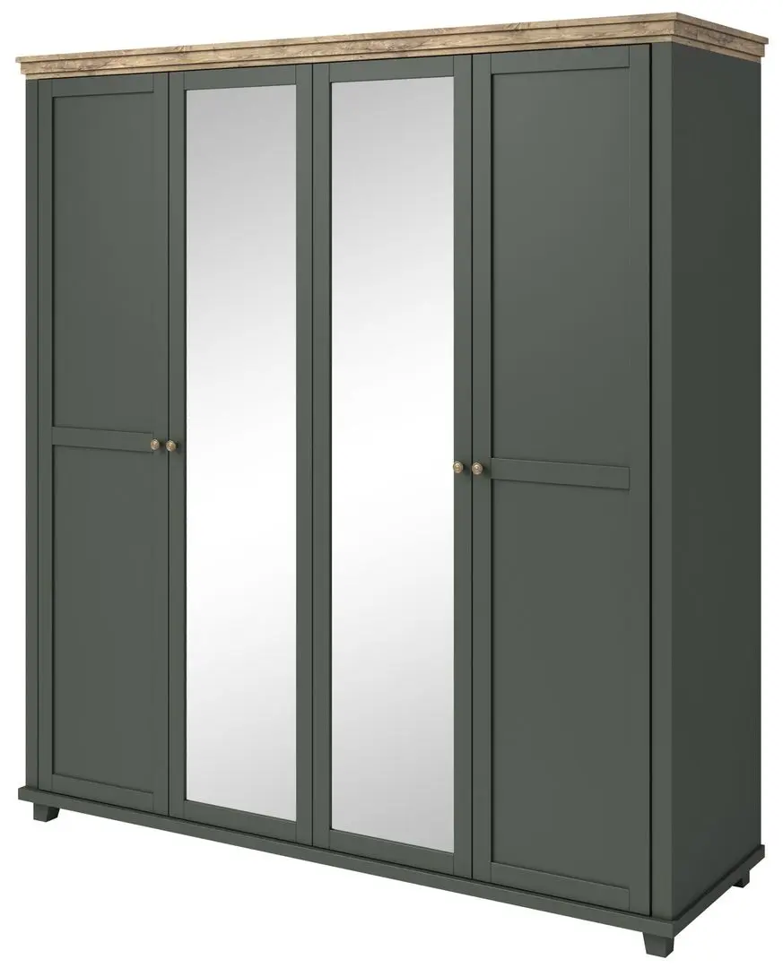 Шкаф Helvetia Evora №20 4D (Green/Lefkas Oak)