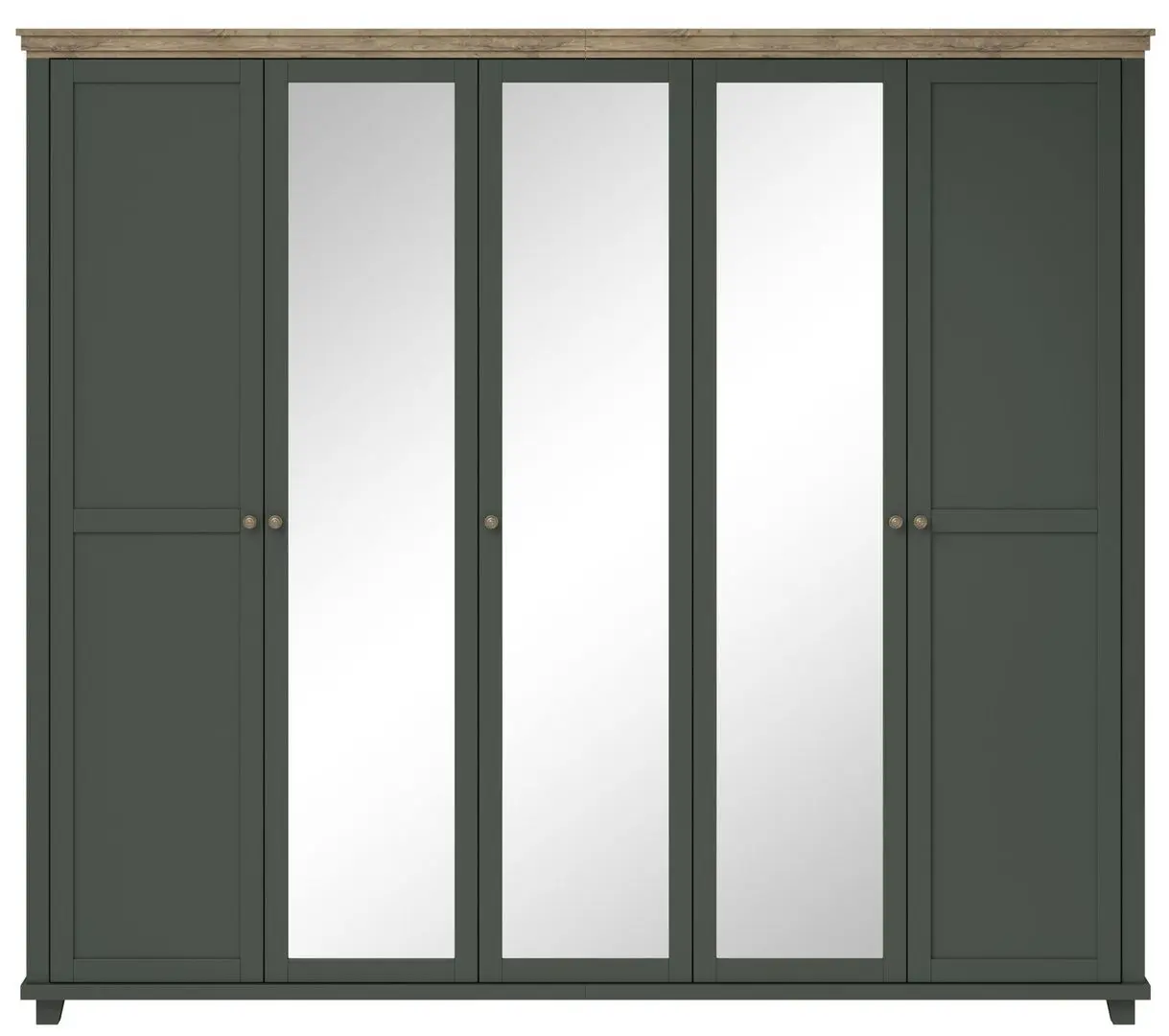 Dulap Helvetia Evora №21 5D (Green/Lefkas Oak)