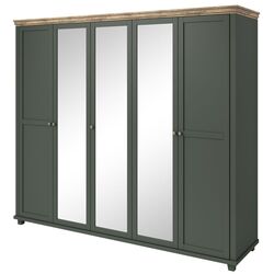 Шкаф Helvetia Evora №21 5D (Green/Lefkas Oak)