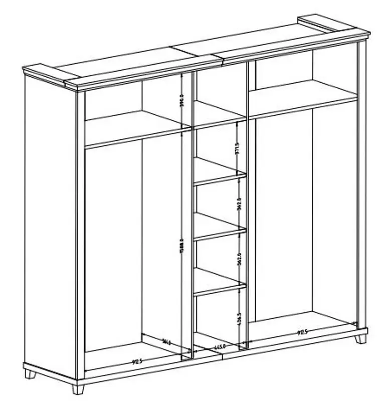 Dulap Helvetia Evora №21 5D (Green/Lefkas Oak)
