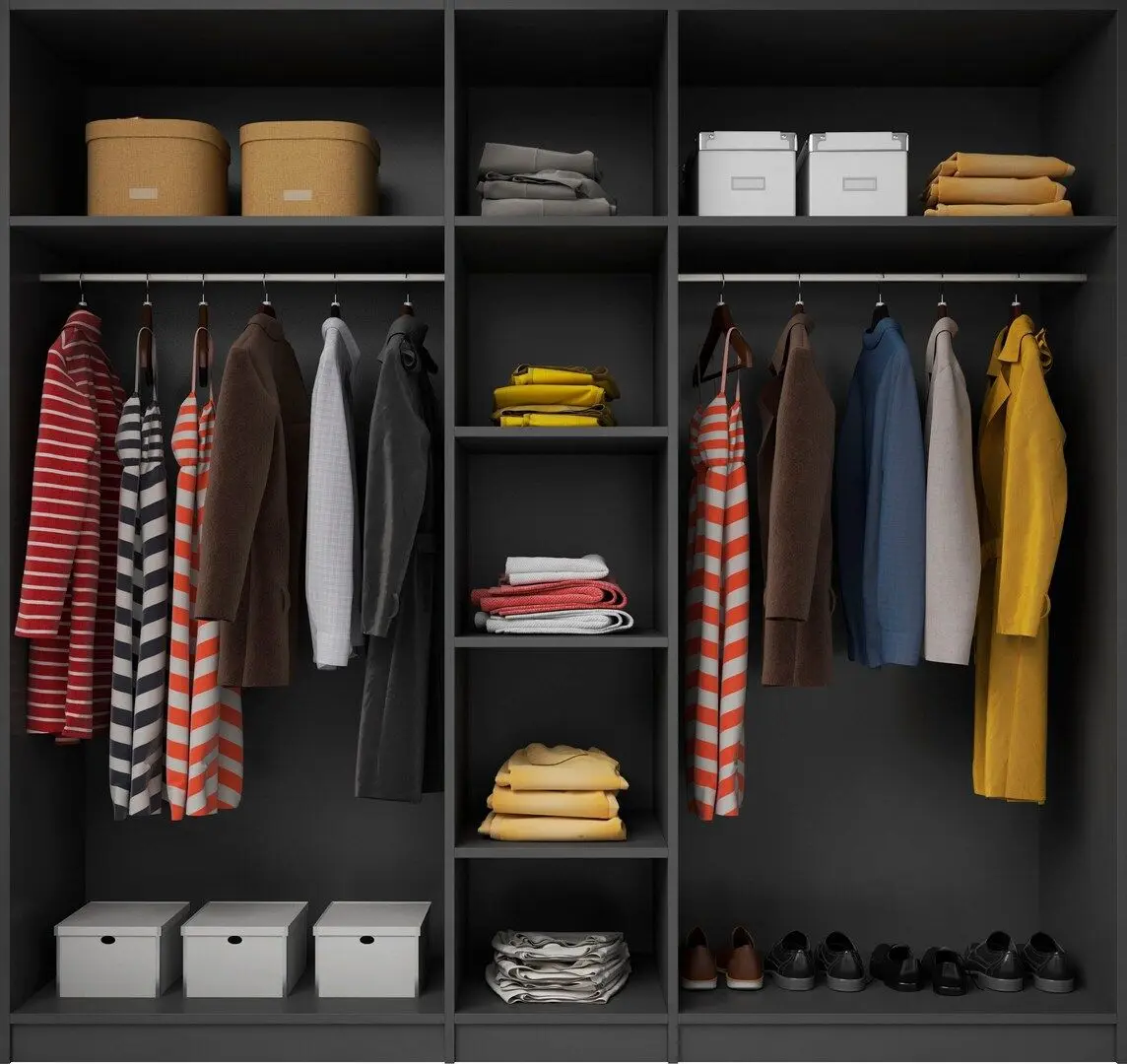 Dulap Helvetia Hektor №21 5D (Anthracite/Anthracite Gloss) - 7