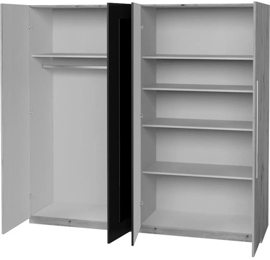 Шкаф Helvetia Vera №20 4D (White/Walnut Black) - 2