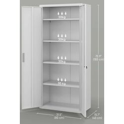 Dulap Homcom 924-084V00WT 80x40x180 cm (White) Thumb