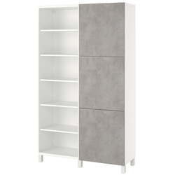 Etajera Ikea Besta 120x42x202 (Alb Kallviken/Stubbarp/Gri aspect beton)