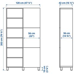 Etajera Ikea Besta 120x42x202 (Alb Kallviken/Stubbarp/Gri aspect beton) Thumb