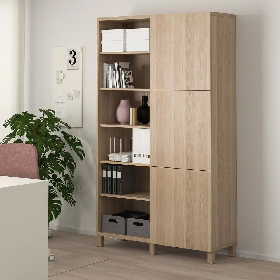 Etajera Ikea Besta 120x42x202 (Aspect Stejar Antichizat/Lappviken/Stubbarp Aspect Stejar Antichizat)