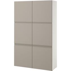 Шкаф Ikea Besta/Hammarsmed 120x42x193 (Белый/Бежевый) Thumb