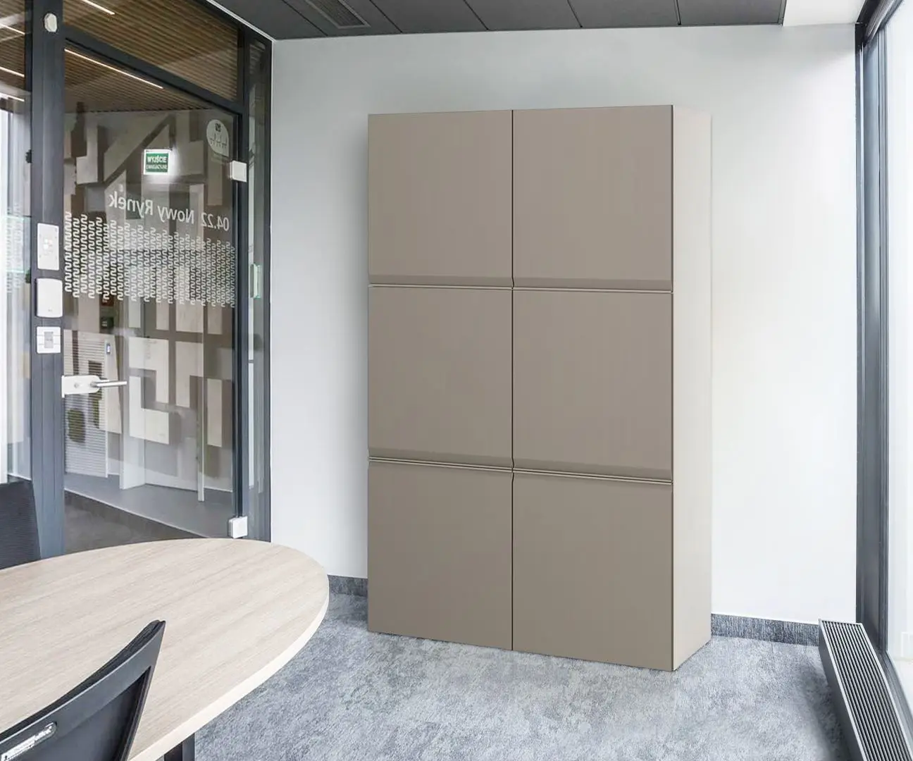 Шкаф Ikea Besta/Hammarsmed 120x42x193 (Белый/Бежевый)