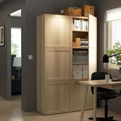 Dulap Ikea Besta/Hanviken 120x42x193 (Aspect Stejar Antichizat) Thumb