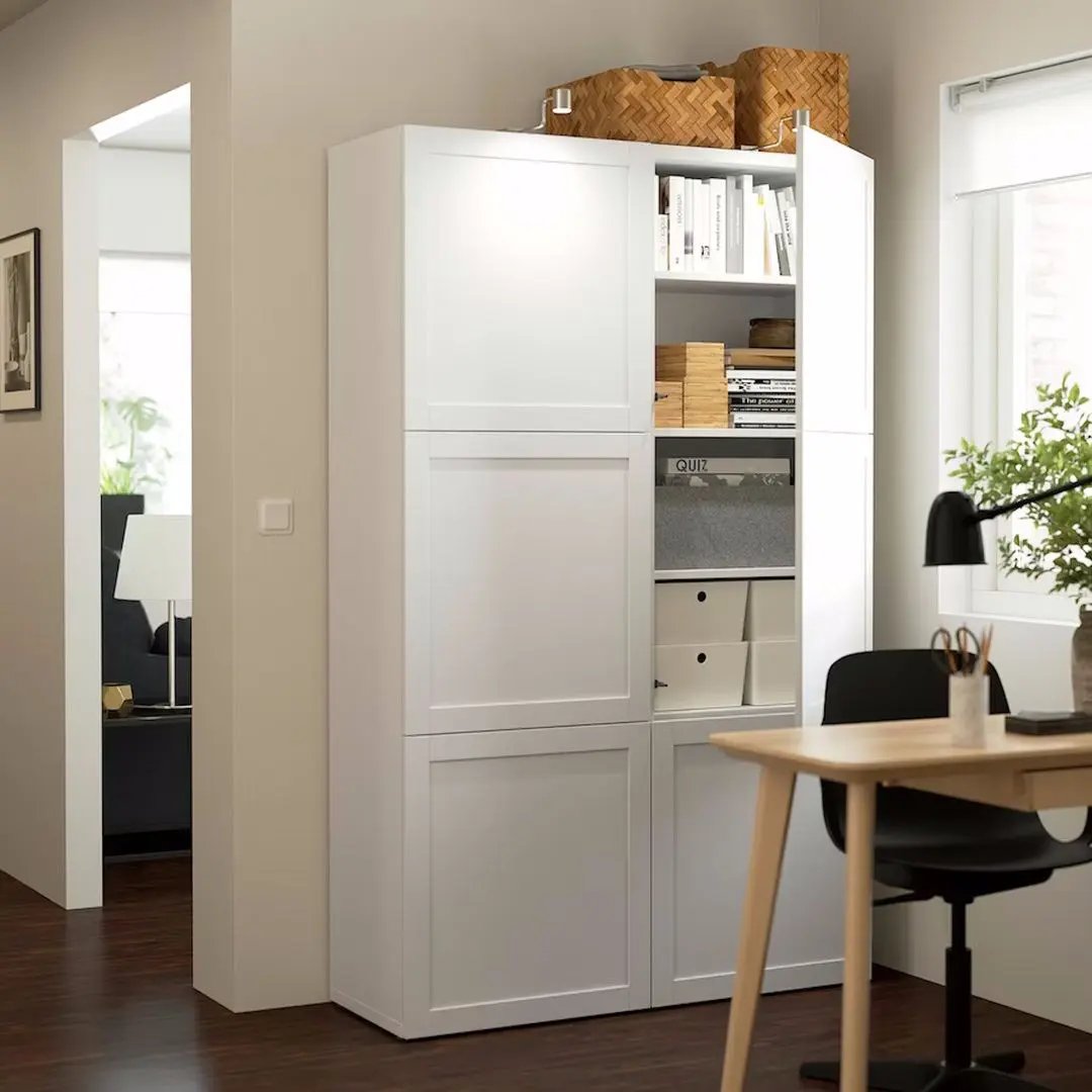 Шкаф Ikea Besta/Hanviken с дверцами 120x42x193 (Белый) - 5