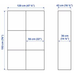 Шкаф Ikea Besta/Hanviken с дверцами 120x42x193 (Белый) Thumb