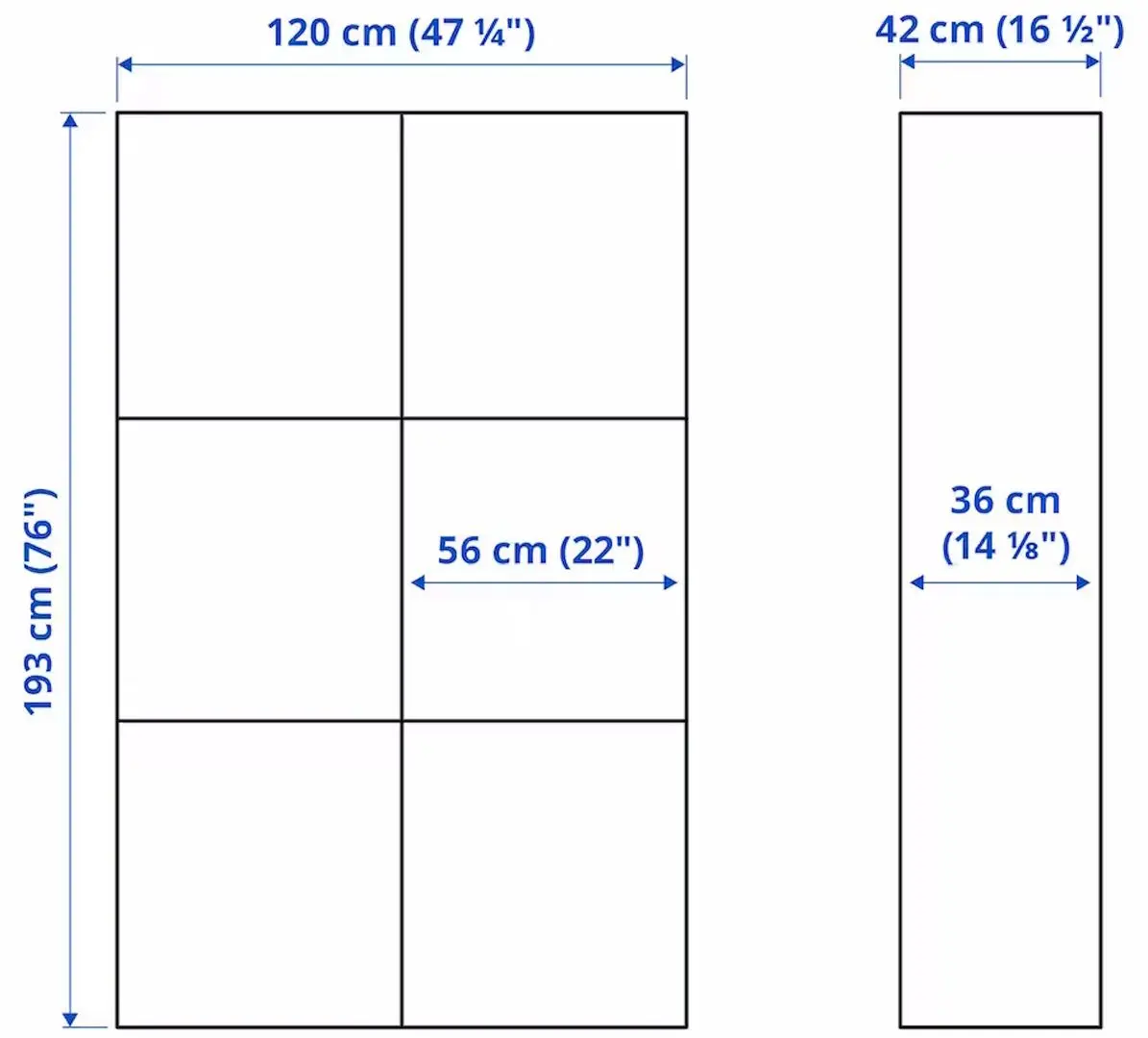 Шкаф Ikea Besta/Hanviken с дверцами 120x42x193 (Белый) - 6