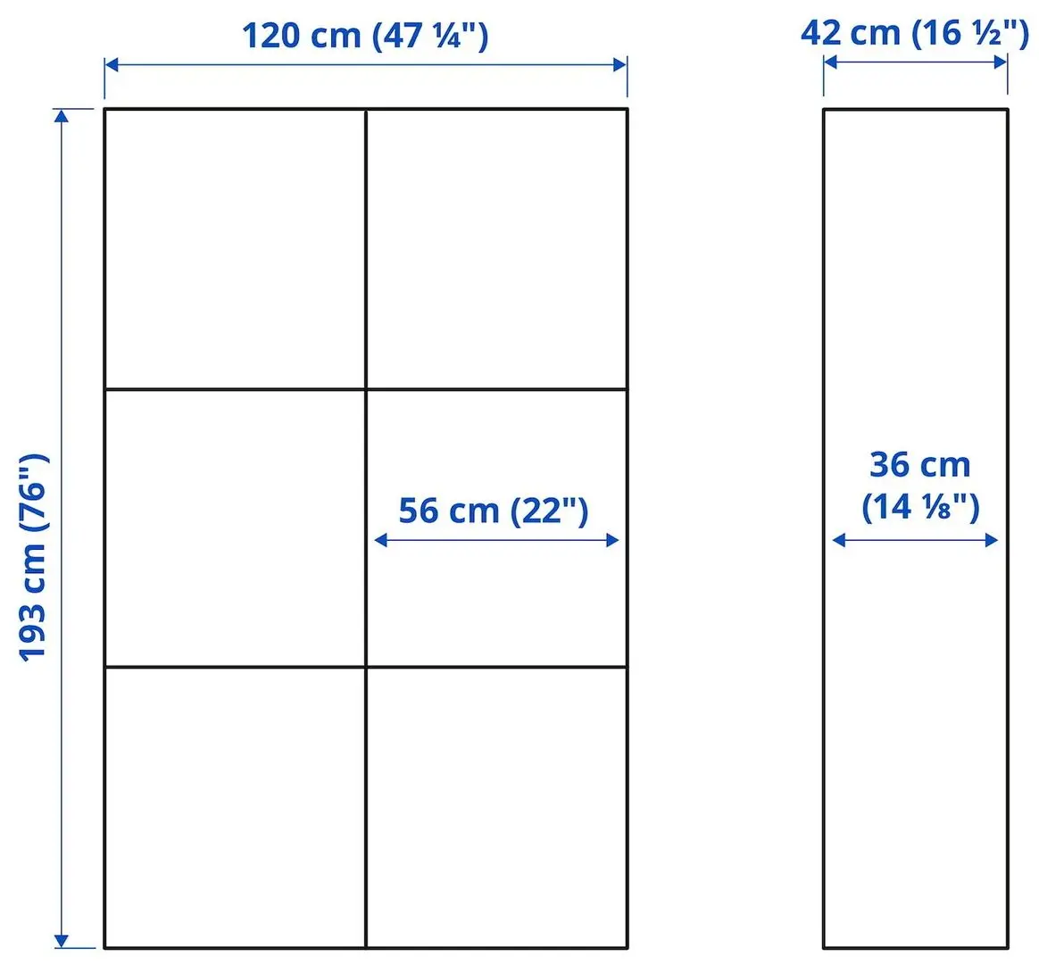 Dulap Ikea Besta Lappviken balamale cu inchidere lina 120x42x193 (Gri-inchis) - 2