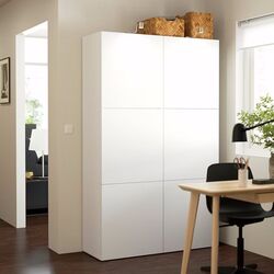 Шкаф Ikea Besta/Lappviken с дверцами 120x42x193 (Белый)