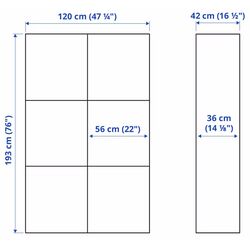 Шкаф Ikea Besta/Lappviken с дверцами 120x42x193 (Белый) Thumb