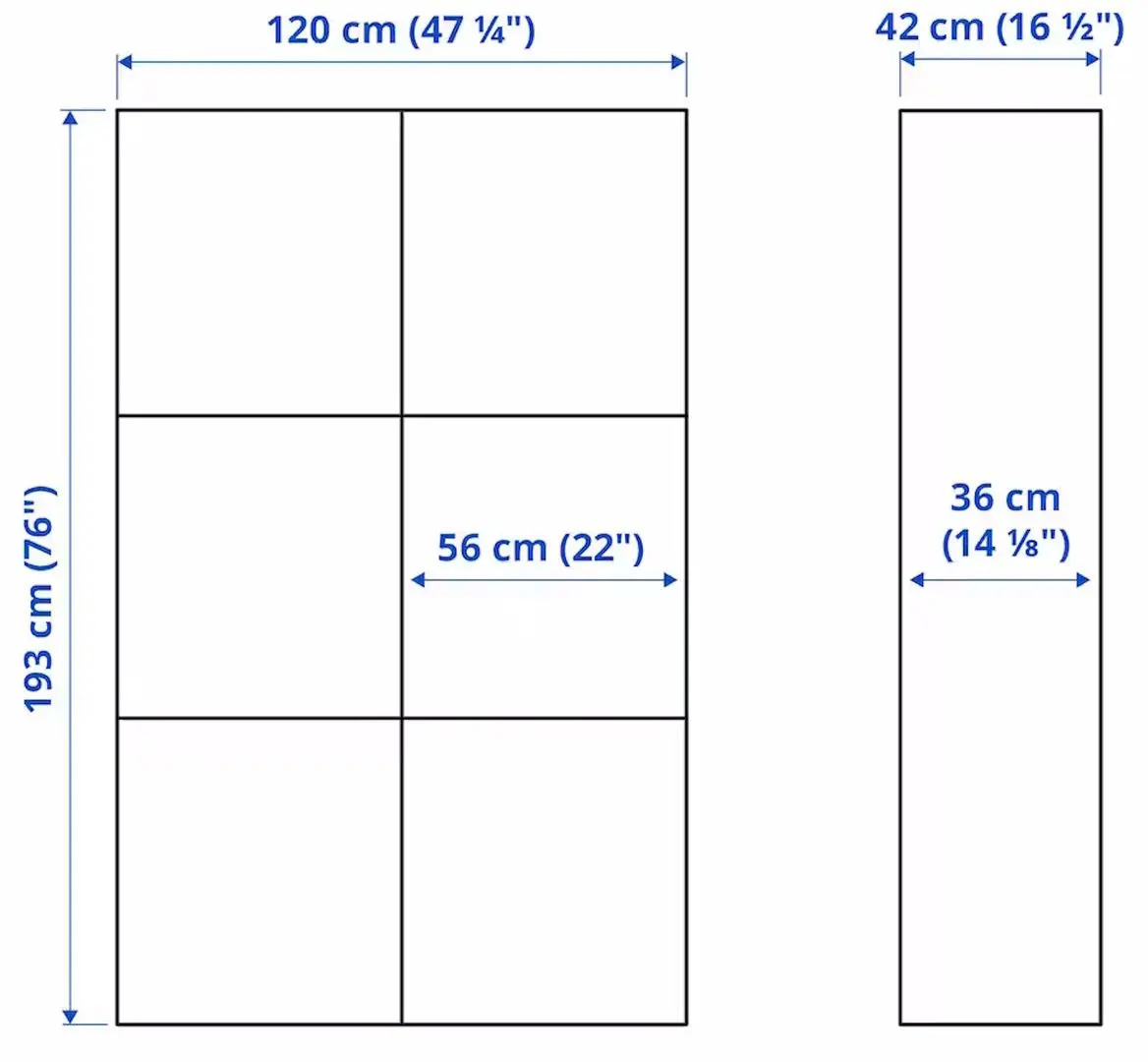 Шкаф Ikea Besta/Lappviken с дверцами 120x42x193 (Белый)