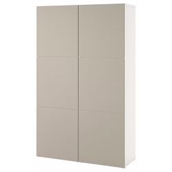Dulap Ikea Besta/Lappviken cu usi 120x42x193 (Alb/Gri Deschis-Bej) Thumb
