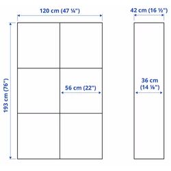Dulap Ikea Besta/Lappviken cu usi 120x42x193 (Alb/Gri Deschis-Bej) Thumb