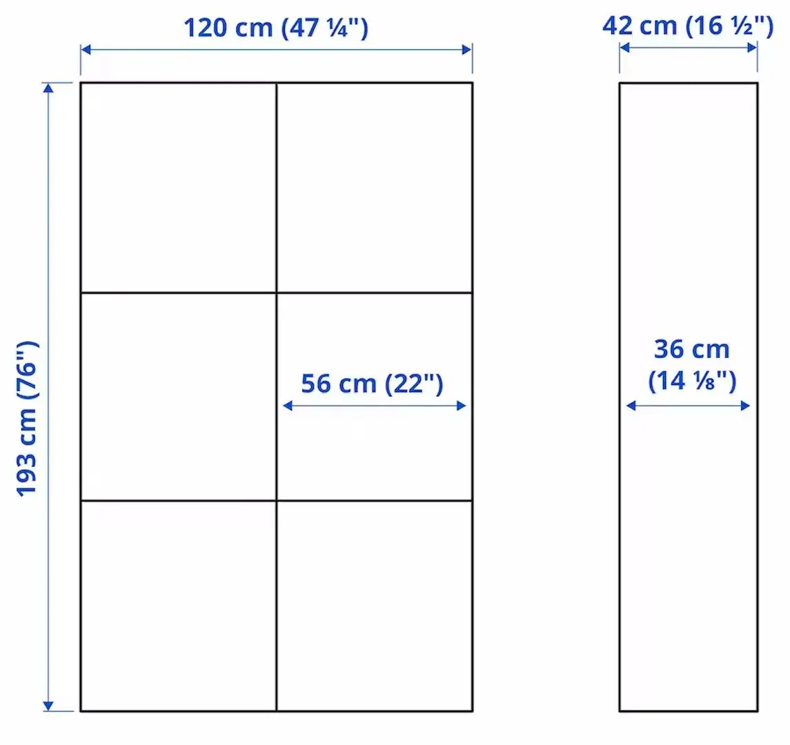 Dulap Ikea Besta/Lappviken cu usi 120x42x193 (Alb/Gri Deschis-Bej)